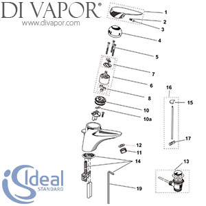 Ideal Standard Ceramix Alto Basin Mixer UK Tap Spare Parts - IDL DV 181